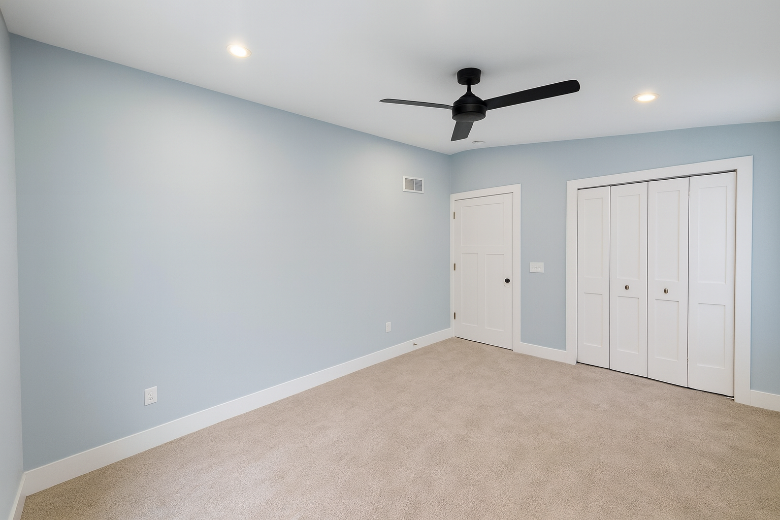 After: Blue-gray walls with contemporary design