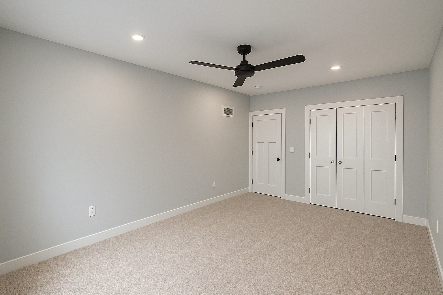 After: Light gray walls with modern interior design