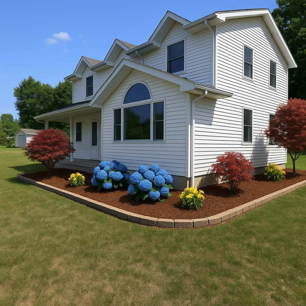 After: Single layer high wall landscaping design